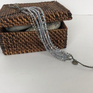 Silver Beaded Bracelet with charms